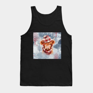 Christmas Highland Cow Tank Top